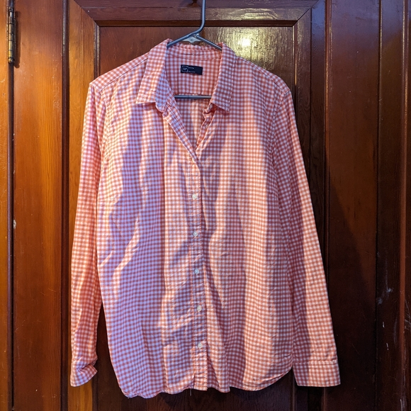 Gap ladies XXL red & white plaid shirt - Picture 1 of 4